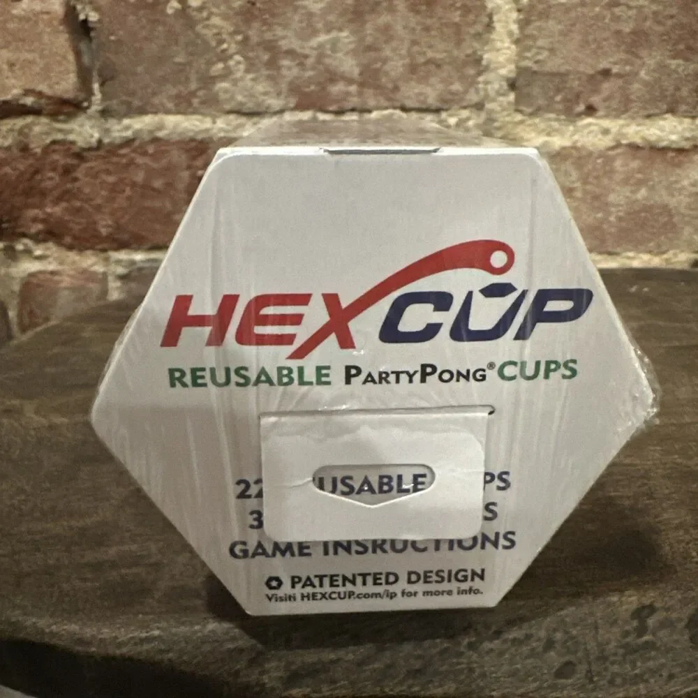 22 HexCup Reusable Party Pong Cups Beer Pong Cups 3 Party Pong Balls Red Blue